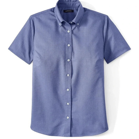 LANDS' END SCHOOL UNIFORM GIRLS SHORT‎ SLEEVE OXFORD DRESS SHIRT SIZE 12 … - Picture 1 of 7